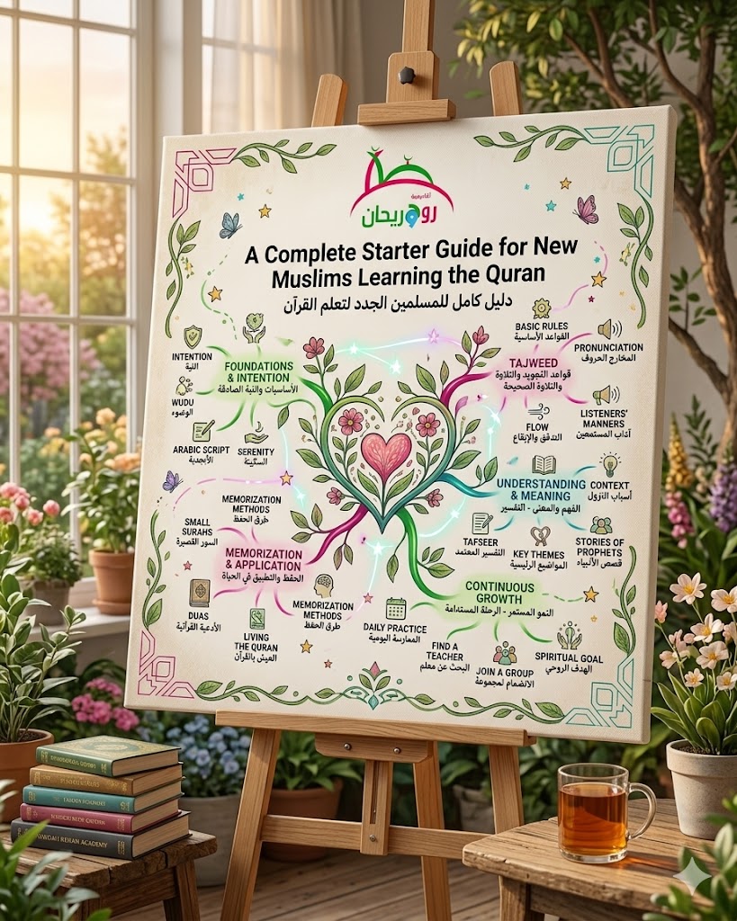 A new Muslim convert taking their first step in learning the Quran online